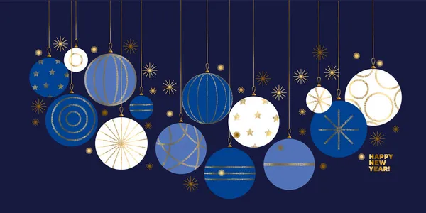 Kerst Abstracte Kerstballen Elegante Geometrische Header Lux Business Vibes Laconiek — Stockvector
