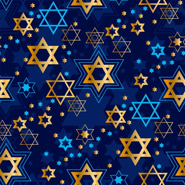 Israel Magen David Star Seamless Pattern Hanukkah Selebration Stockvektor