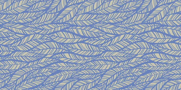 Seamless Tropical Pattern Boho Vibes Hand Drawn Leaves Surface Texture — 스톡 벡터