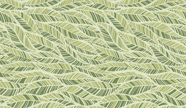 Тропические Зеленые Листья Бесшовные Ручной Рисунок Листвы Векторный Повторяемый Мотив — стоковый вектор