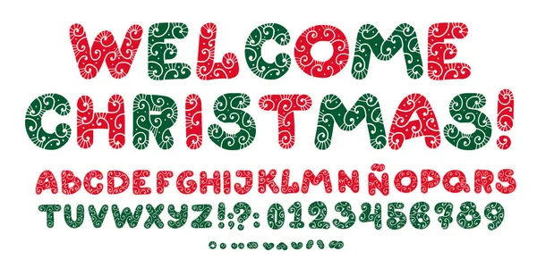 Weihnachtsmärchen Alphabet Für Weihnachts Schriftzüge Und Winter Urlaubstexte Karten Poster — Stockvektor