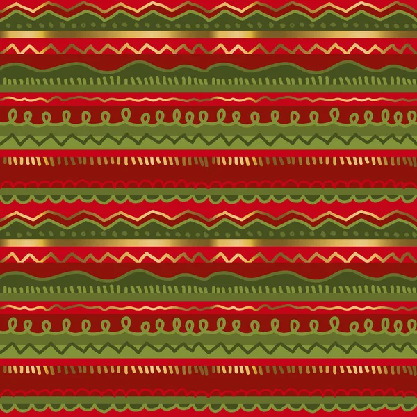 Рождественский Бесшовный Узор Красного Зеленого Цветов Текстиля Оберточной Бумаги Рисунка — стоковый вектор