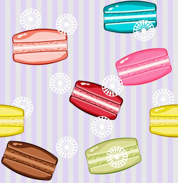 Modèle sans couture avec des macarons — Image vectorielle