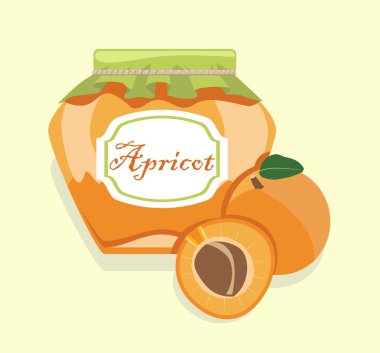 bir kavanoz içinde kayısı reçeli