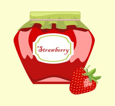 kavanoz içinde çilek reçeli