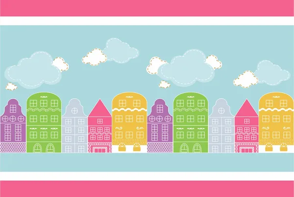 House street endless pattern — Stock Illustration House street endless pattern Royalty Free Stock Illustrations