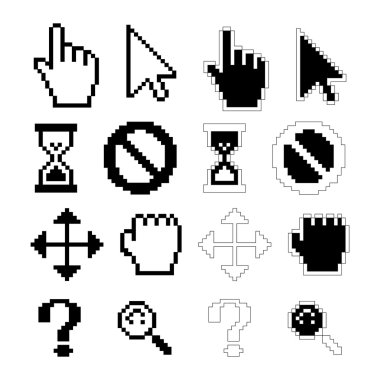 piksel cursors simgeler
