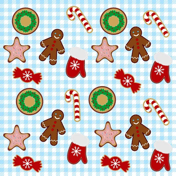 Christmas cookies endless pattern — Stock Vector