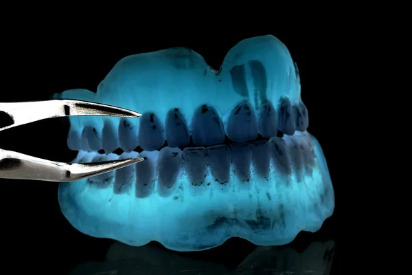 कायदेशीर दंत- एखाद्या साधनासह पूर्णपणे समोर सेट करा — स्टॉक फोटो, इमेज