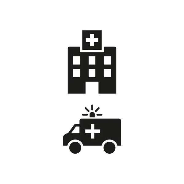 Значок Больницы Скорой Помощи Белом Фоне Векторная Иллюстрация — стоковый вектор