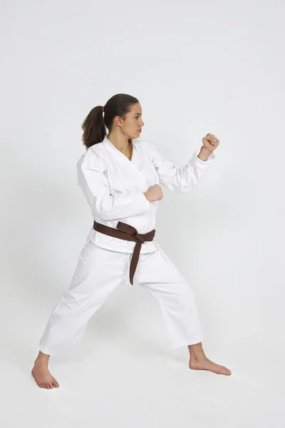 Karate girl — Stock Photo, Image