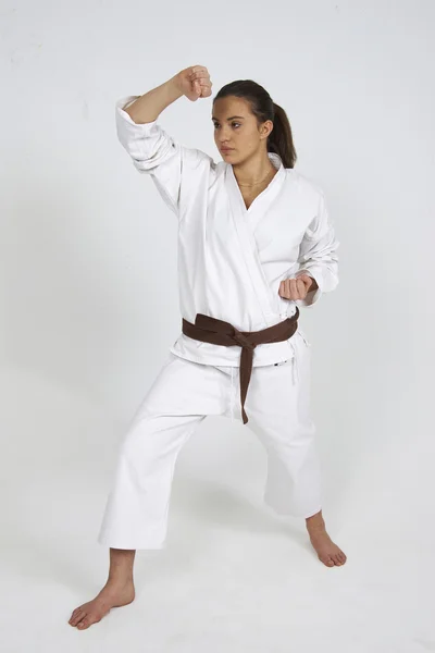 Karate girl — Stock Photo, Image