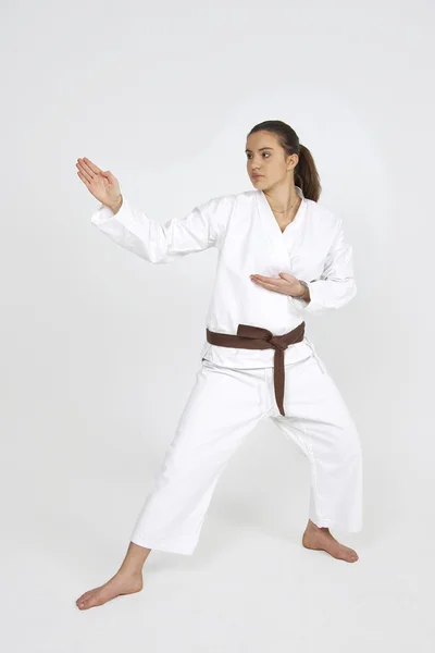 Karate girl — Stock Photo, Image