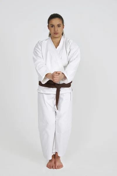 Karate girl — Stock Photo, Image