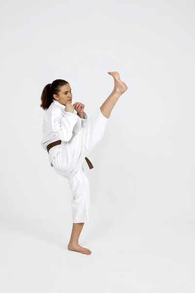 Karate girl — Stock Photo, Image