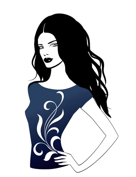 Morena chica — Vector de stock