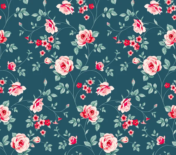Background roses pattern wallpaper Wallpaper vintage rose pattern on navy background — Stock