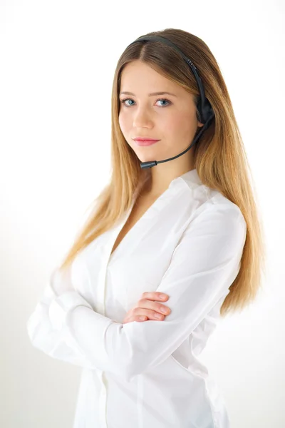 Operador telefónico mujer — Foto de Stock