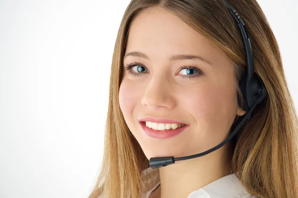 Woman phone operator — Stock Photo, Image