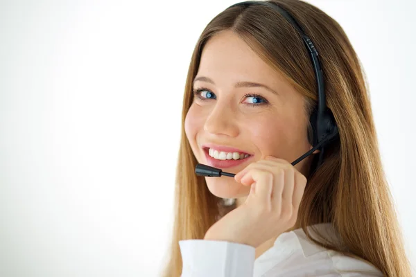 Woman call operator — Stock Photo, Image