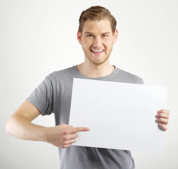 Man holding sign Stock Image