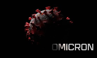 Coronavirus hücreleri veya bakteri molekülleri. Virüs Covid-19 omikron beyazda izole edildi. Gribe yakın çekim, mikroskop altında virüse bakış, bulaşıcı hastalıklar. Bakteri, hücre enfeksiyonlu organizma. 3d Hazırlama.