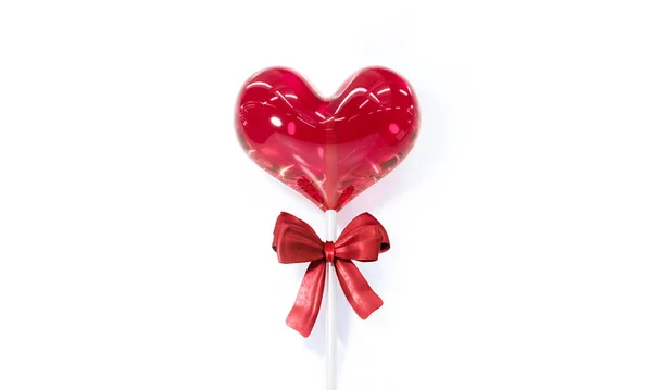 Heart lollipop candy on a white background, 3D Rendering — Stock fotografie