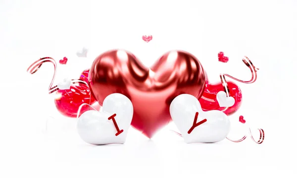 I love you concept for happy valentines day, 3D Rendering — стоковое фото