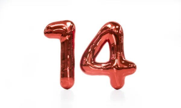 14 palloncini numerici per felice giorno di San Valentino, Rendering 3D — Foto Stock