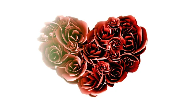Красное Цветочное Сердце Счастливого Дня Валентинки Ренессанс — стоковое фото