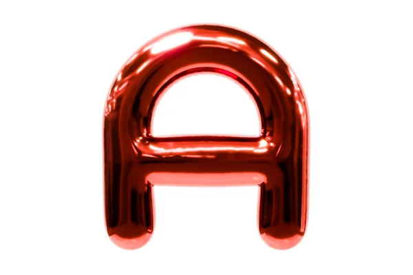 Léggömb betűtípus metellikus piros betű A készült realisztikus hélium ballon, Premium 3d illusztráció. — Stock Fotó