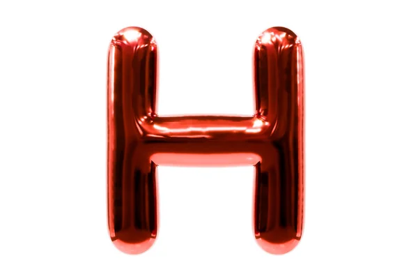 Léggömb betűtípus metellikus piros betű H készült realisztikus hélium ballon, Premium 3d illusztráció. — Stock Fotó