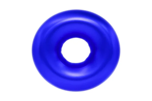Número de fuente 3D 0, divertido símbolo de dibujos animados cero hecho de globo de helio azul realista, ilustración Premium 3d. —  Fotos de Stock
