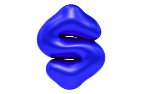 Globo fuente signo de dólar 3D hecho de globo azul helio realista, ilustración Premium 3d — Foto de Stock