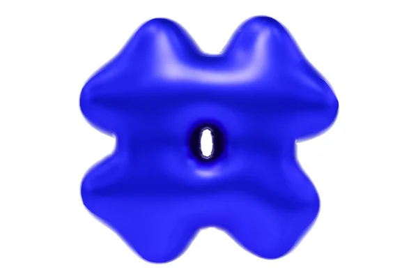 Воздушный шар 3d шрифт синий хэштег знак из реалистичного гелиевого шара, Premium 3d иллюстрации. — стоковое фото