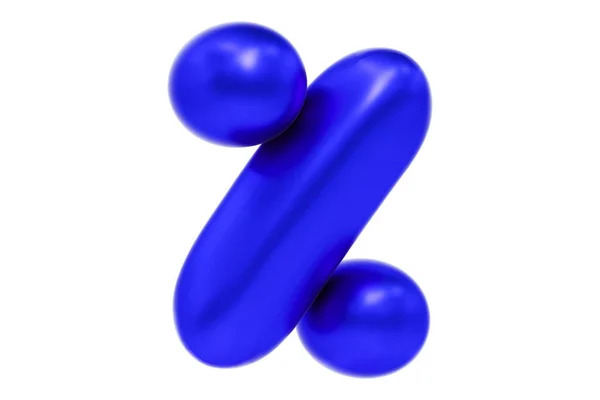 Шрифт воздушный шар 3d смешно синий процент знак в стиле мультфильма, премиум 3D рендеринг — стоковое фото
