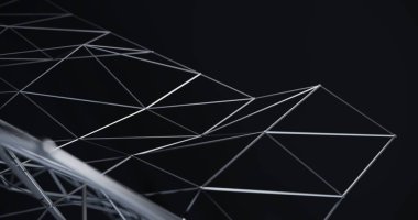 Soyut siyah bilim 3 boyutlu arka plan. Ağ bağlantısı yapısı, 3d oluşturma