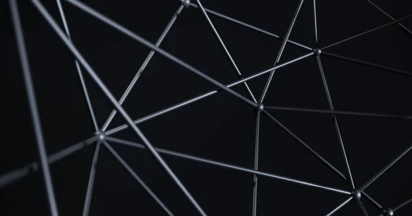 Résumé science noire fond 3D. Structure de connexion réseau, rendu 3d — Photo