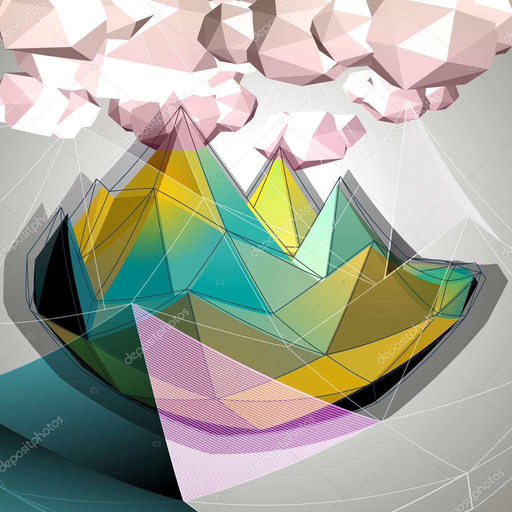Abstract 3D low polygons