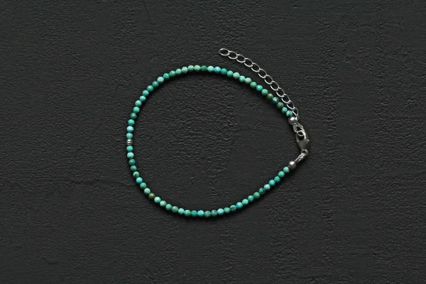 Bracelet Turquoise Bracelet Pierres Portée Main Pierre Naturelle Turquoise Bracelet — Photo