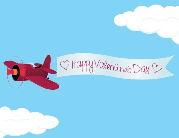 Valentine��s Day Plane — Stock Vector