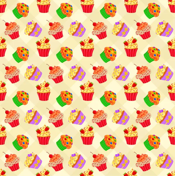 Cupcakes μοτίβο — Διανυσματικό Αρχείο