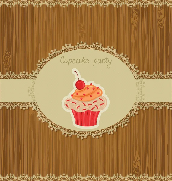 Cupcake kaart — Stockvector