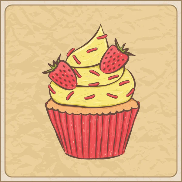 Cupcake kaart — Stockvector