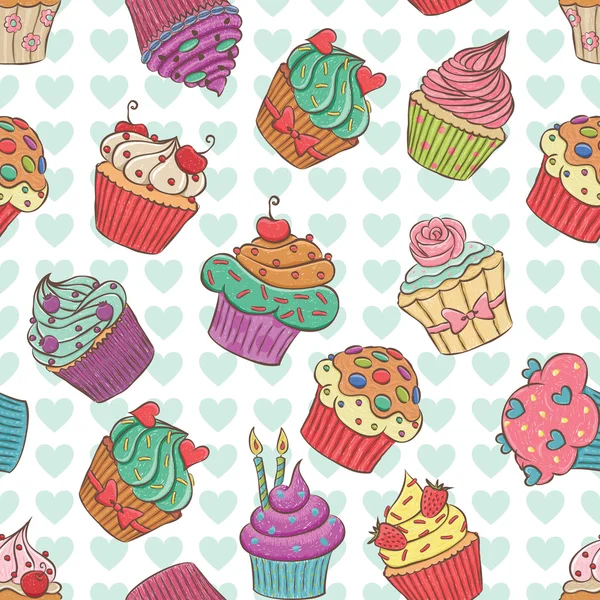 Nós amamos cupcakes —  Vetores de Stock