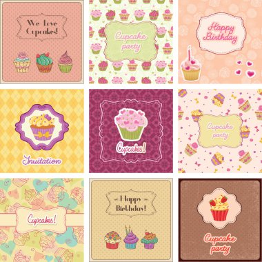 cupcake kartları koleksiyonu