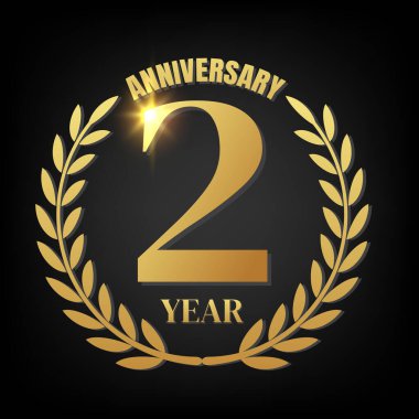 Laurel Çelengi ve Altın Kurdele İllüstrasyonlu İkinci Altın Yıldönümü logosu