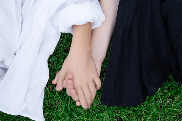 Hands Holding Together Two Little Unrecognizable Girls Hands Black White — Stock Fotó