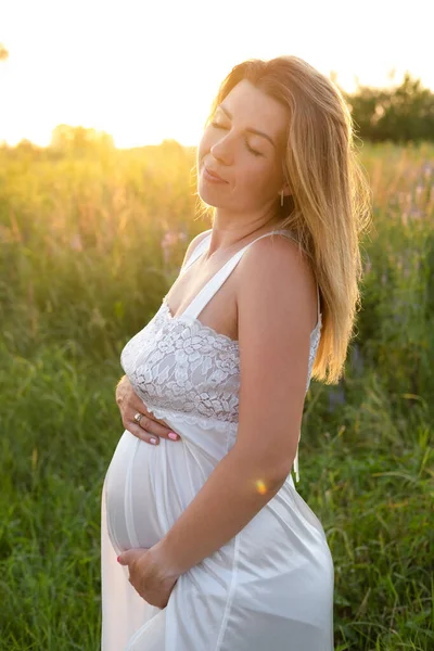 Future Mom Expecting Baby Copy Space Pregnancy Maternity Expectation Concept — Stockfoto
