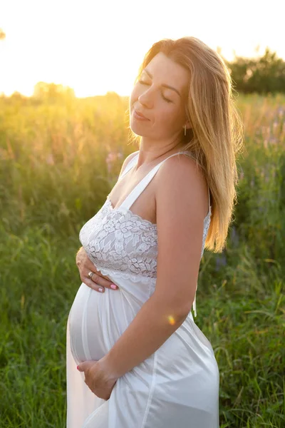 Future Maman Attend Bébé Espace Copie Grossesse Maternité Concept Attente — Photo